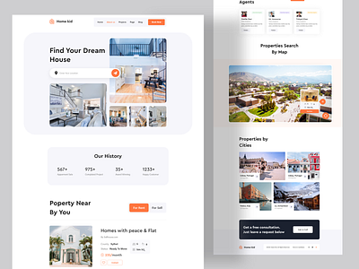 Real Estate Landing Page 2020 trend design agency agency business agency websites branding dribbble best shot homepage illustration landing page minimal clean new trend trendy design