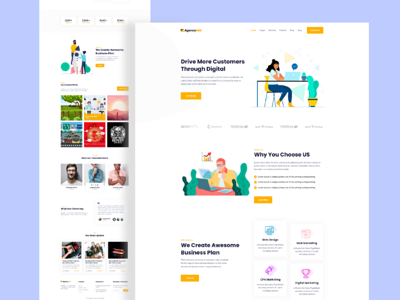 Agencymid - Creative Business Agency Website Template by Tufayel Khan ...