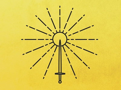 Faction Insigne icon insignia line rays sun sword yellow