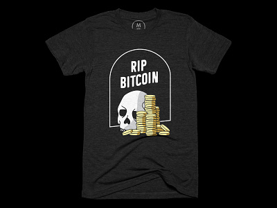 RIP Bitcoin bitcoin black crypto cryptocurrency gold merch rip skull tshirt