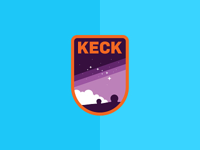 Keck Observatory Badge astronomy badge blue hawaii keck observatory orange patch purple science stars