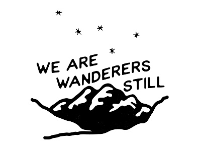 Wanderers constellation illustration landscape mountain space stars type wander