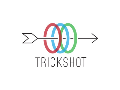 Trickshot arrow branding identity line logo rgb type