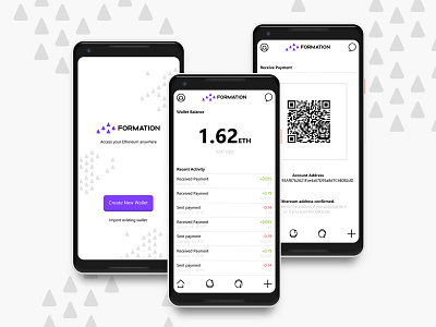 Wallet App UI app bitcoin button clean concept crypto currency dailyui ethereum icons interface minimal mobile purple qrcode ui uidesign user interface wallet