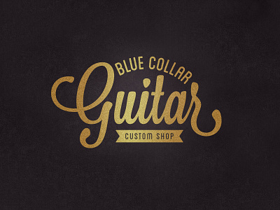 Guitar Shop mark custom gold guitar logo metallic shop sparkle texture