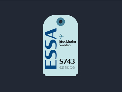 Sweden luggage tag adobe briefbox clean digital icon logo luggage luggage tag minimal stockholm sweden vector
