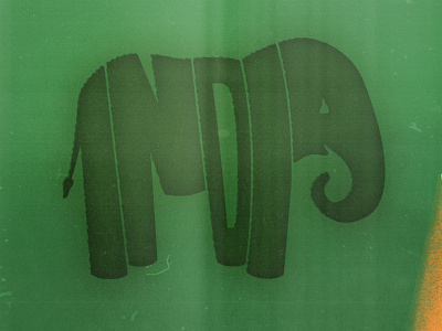 India Elephant illustration typography