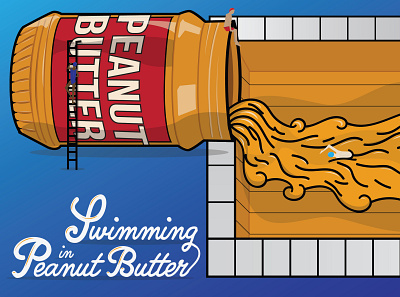 Swimming in Peanut butter illustration