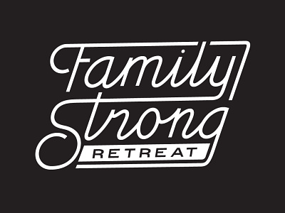 Family Strong Retreat design logo typography vector