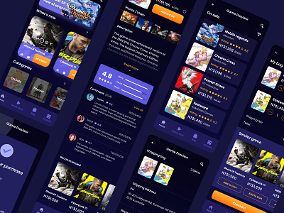 Purple game shop app app branding design game product design purple ui ux