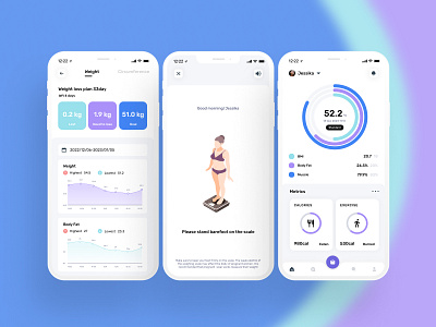 Health App data health product design scale ui ux weightloss