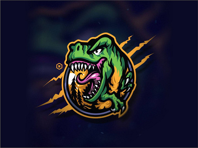 angry dinosaur animation character design illustration logo