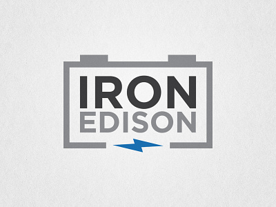 Iron Edison battery bold edison electric electricity gotham iron logo ni fe power strong uppercase