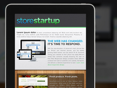 Store Startup Homepage (iPad Portrait Mode)