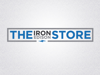 The Iron Edison Store blue box coming soon contrast electricity gotham grain gray logo