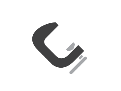 Clamp basic c clamp clamp dark gray gray icon light gray logo simple symbol tool