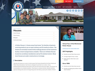 Fisher Houses american charity html css military nonprofit patriotic responsive