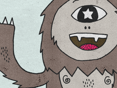 Yeti with Color and Texture concrete drawing logo paper yeti