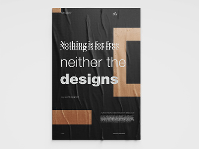 Poster Design " Nothing is for free "