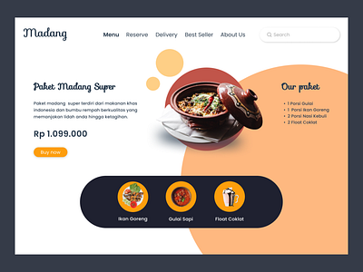 Restaurant Website Concept design figma graphic design illustration indonesia restaurant ui ux website xd