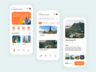 Travel Agency App app design figma graphic design holiday illustration indonesia logo research ui ux xd
