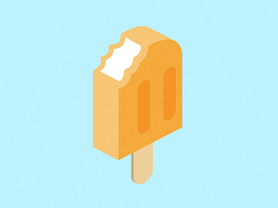 Orange Creamsicle ice cream illustration isometric popsicle