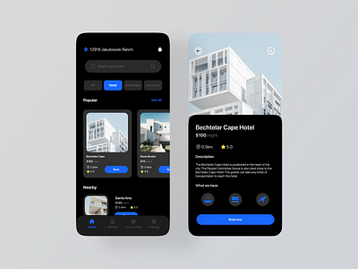 Hotel booking app design mobile