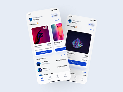 NFT app mobile app crypto nft ui