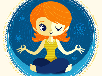 Take a deep breath art cute editorial exercise health illustration magazine meditation relaxation vector yoga