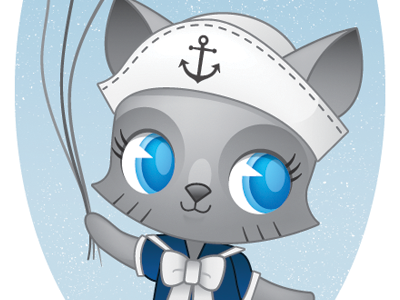 Sailor Kitty balloons cat cats cute illustration kawaii kitten kitty sailor vector