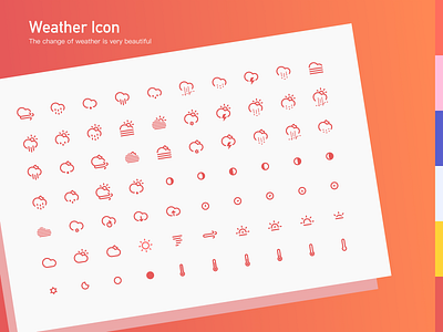 一组很有意思的天气图标 app branding design