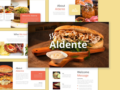 Aldente Food Presentation Template branding design presentation presentation design presentation layout presentation template template design ui