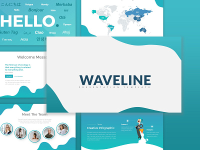 Waveline - Start-up Presentation Design Template branding design graphic design presentation presentation design presentation layout presentation template template design ui vector