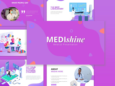 Medishine - Medical Presentation Template Design branding design graphic design presentation presentation design presentation layout presentation template template design ui vector