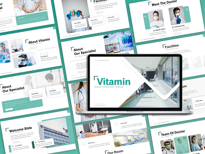 Vitamin Medical Presentation Template branding design graphic design presentation presentation design presentation layout presentation template template design ui vector