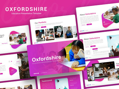 OXFORDSHIRE Education Presentation Template branding design googleslide illustration keynote powerpoint presentation presentation design presentation layout presentation template template design ui