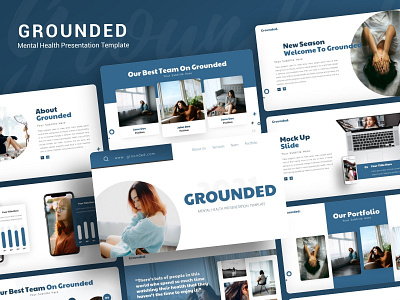 Grounded Health PowerPoint Presentation Template branding design illustration presentation presentation design presentation layout presentation template template design ui