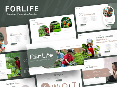 Forlife Agriculture PowerPoint Presentation Template branding design illustration presentation presentation design presentation layout presentation template template design ui