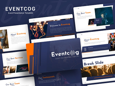 Eventcog Event PowerPoint Presentation Template branding design graphic design illustration logo presentation presentation design presentation layout presentation template template design ui