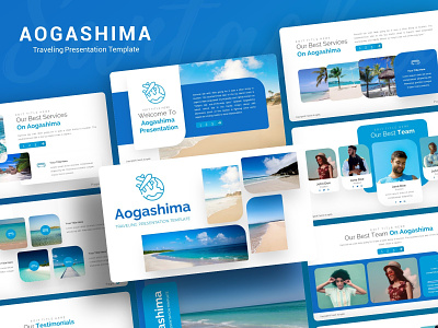 Aogashima Traveling PowerPoint Presentation Template branding design graphic design illustration logo presentation presentation design presentation layout presentation template template design ui