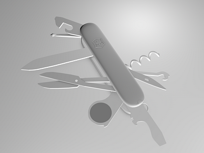 Army Swiss Knife Clay Render c4d practice design