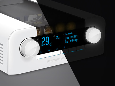 Day & Night audio blue button day dial glass glow light music night porsche stereo white