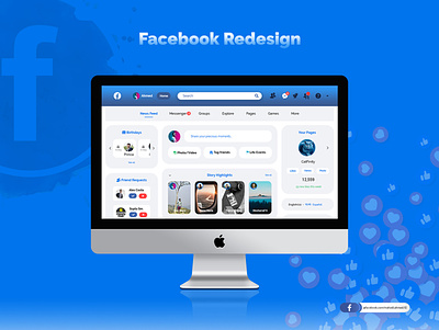 Facebook Redesign Concept ll design facebook facebook redesign landing page minimal minimalistic redesign social ui ui design uiux ux