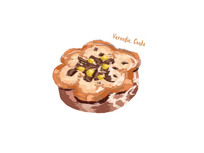 Chocolate mousse tart art design digital digitaldrawing drawing food foodart graphic design illustration