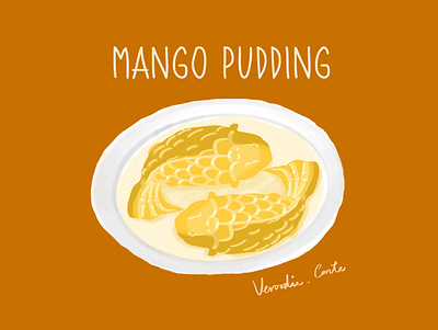 Mango pudding 🍮 art design digital digitaldrawing drawing food foodart illustration
