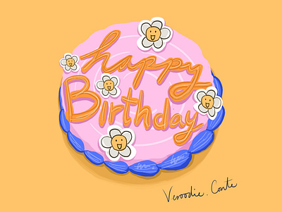 Birthday cake art design digital digitaldrawing drawing food foodart illustration