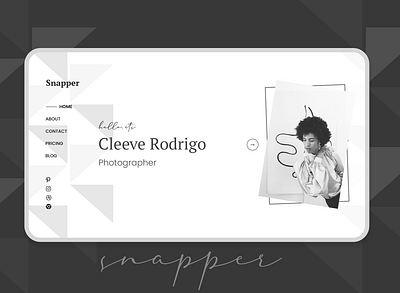 Snapper; Trendy Photographer Portfolio UI branding dailyui designs dribbble elegant portfolio portfolio design portfolio site portfolio website simplistic trendy design typography ui ui design uidesign ux uxdesign vector website design webui