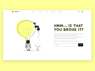 404 Page 008 404 bulb dailyui design error landing light store ui ux visual design web