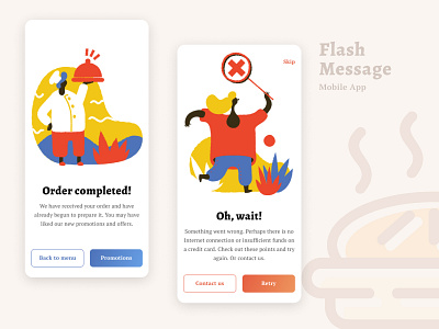 Flash Message — Daily UI 011 011 app cook dailyui design eat error flash message illustration mobile mobile design success ui ux vector