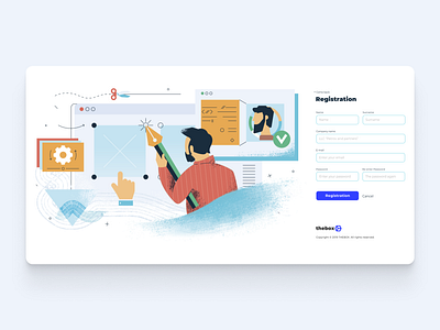 Registration in the CRM-system design figma flat illustration minimal ui ux web website